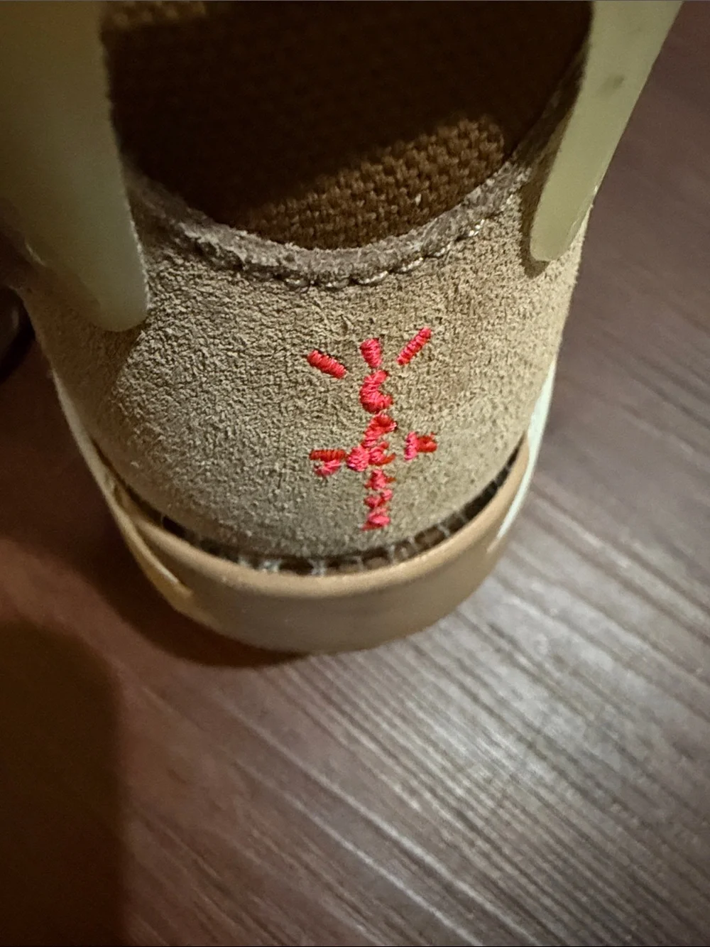 Jordan Kids Tan Suede Sneakers with Pink Jumpman